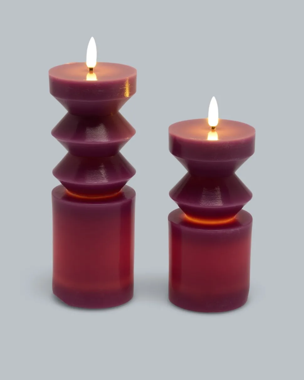 LED-Formkerze Glossy, 2tlg.