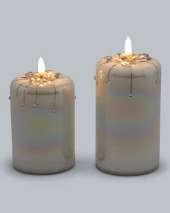 LED-Glaskerzen, 2tlg.