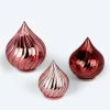 LED-Glastropfen im Rillen-Design, 3tlg.