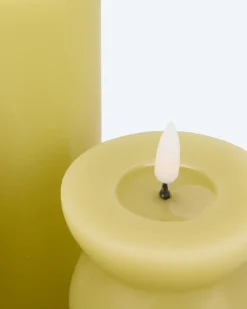 LED Kerzen auf Wachstablett 4tlg.
