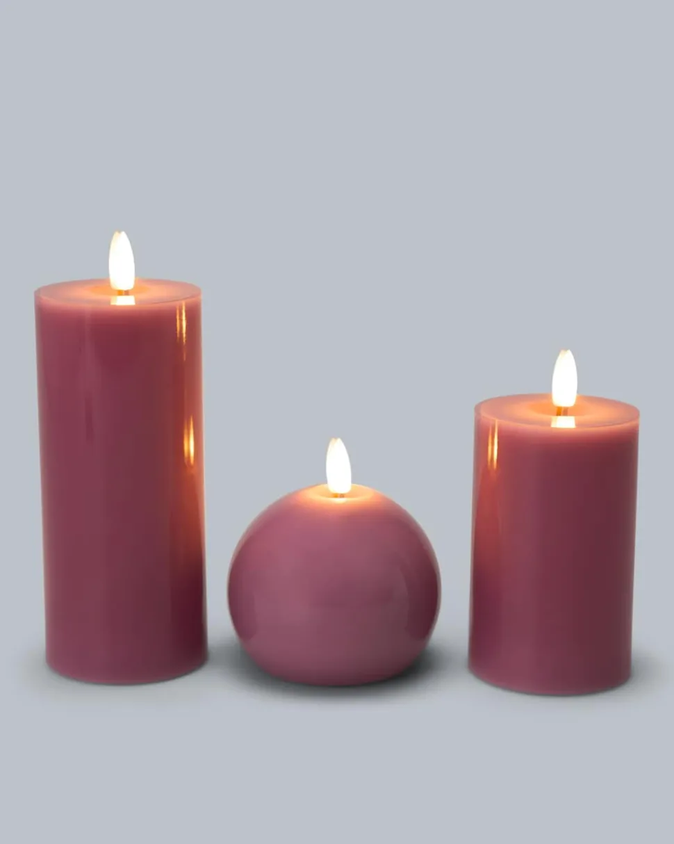 LED-Kerzen "Glossy", 3er Set