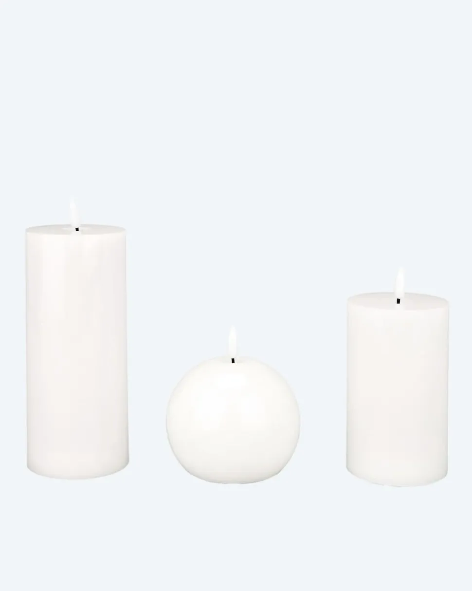 LED-Kerzen "Glossy", 3er Set
