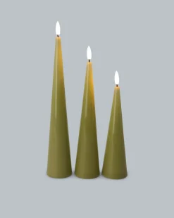 LED-Kerzen in Kegelform, 3tlg.