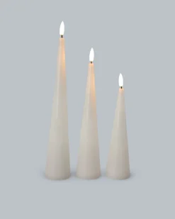 LED-Kerzen in Kegelform, 3tlg.