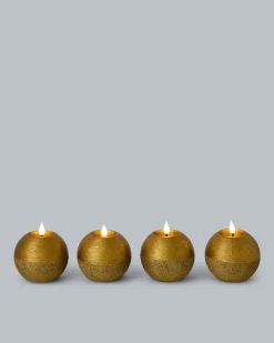LED-Kugelkerzen in Metallic-Glitzer, 4tlg.