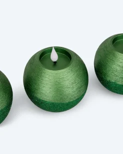 LED-Kugelkerzen in Metallic-Glitzer, 4tlg.