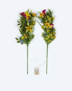 2 LED-Leuchtzweige "Blumen"