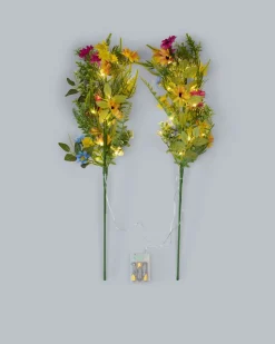 2 LED-Leuchtzweige "Blumen"