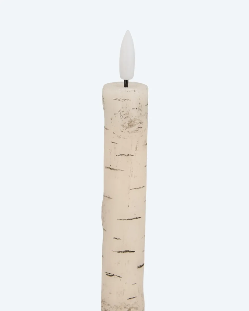 LED-Stabkerzen im Birken-Design, 4tlg.