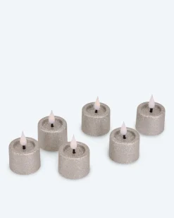 LED-Teelichter "Glitzer", 6tlg.
