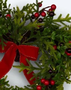 LED-Türkranz Herz mit Beeren