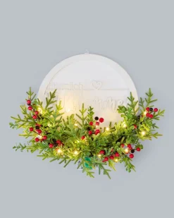LED-Türkranz Willkommen mit Beeren