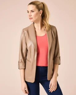 Longblazer im Lederlook