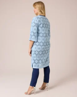 Longcardigan in Crochet-Optik