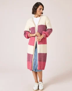 Long-Cardigan in offener Form