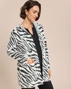 Long-Cardigan mit Animal-Jacquard