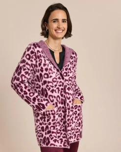 Long-Cardigan mit Animal-Jacquard