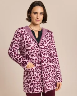 Long-Cardigan mit Animal-Jacquard