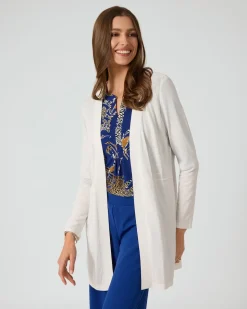 Long-Cardigan mit Rippstrick