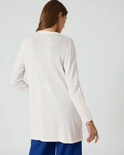 Long-Cardigan mit Rippstrick