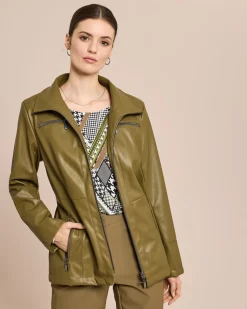 Longjacke aus Lederimitat