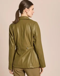 Longjacke aus Lederimitat