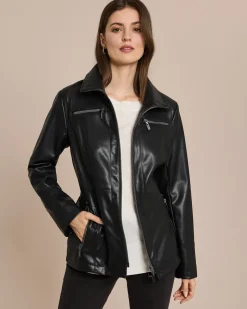 Longjacke aus Lederimitat