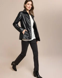 Longjacke aus Lederimitat
