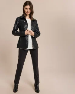 Longjacke aus Lederimitat