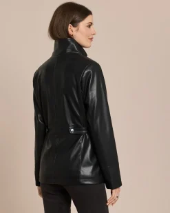 Longjacke aus Lederimitat