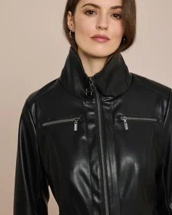 Longjacke aus Lederimitat