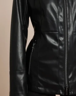 Longjacke aus Lederimitat