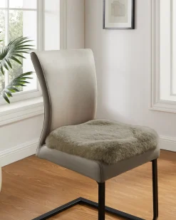 Luxus Hochflor Fell-Optik Sitzkissen, 2 Stk.