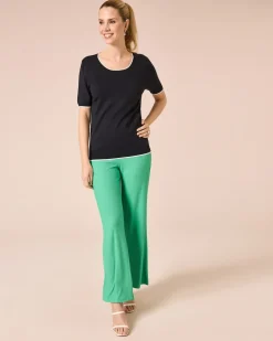Marlenehose mit Rippenstruktur