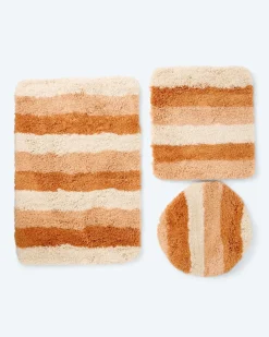 Mega Flausch Jacquard Badematten-Set, 3tlg.