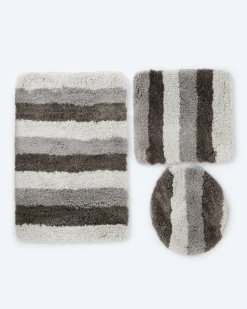 Mega Flausch Jacquard Badematten-Set, 3tlg.