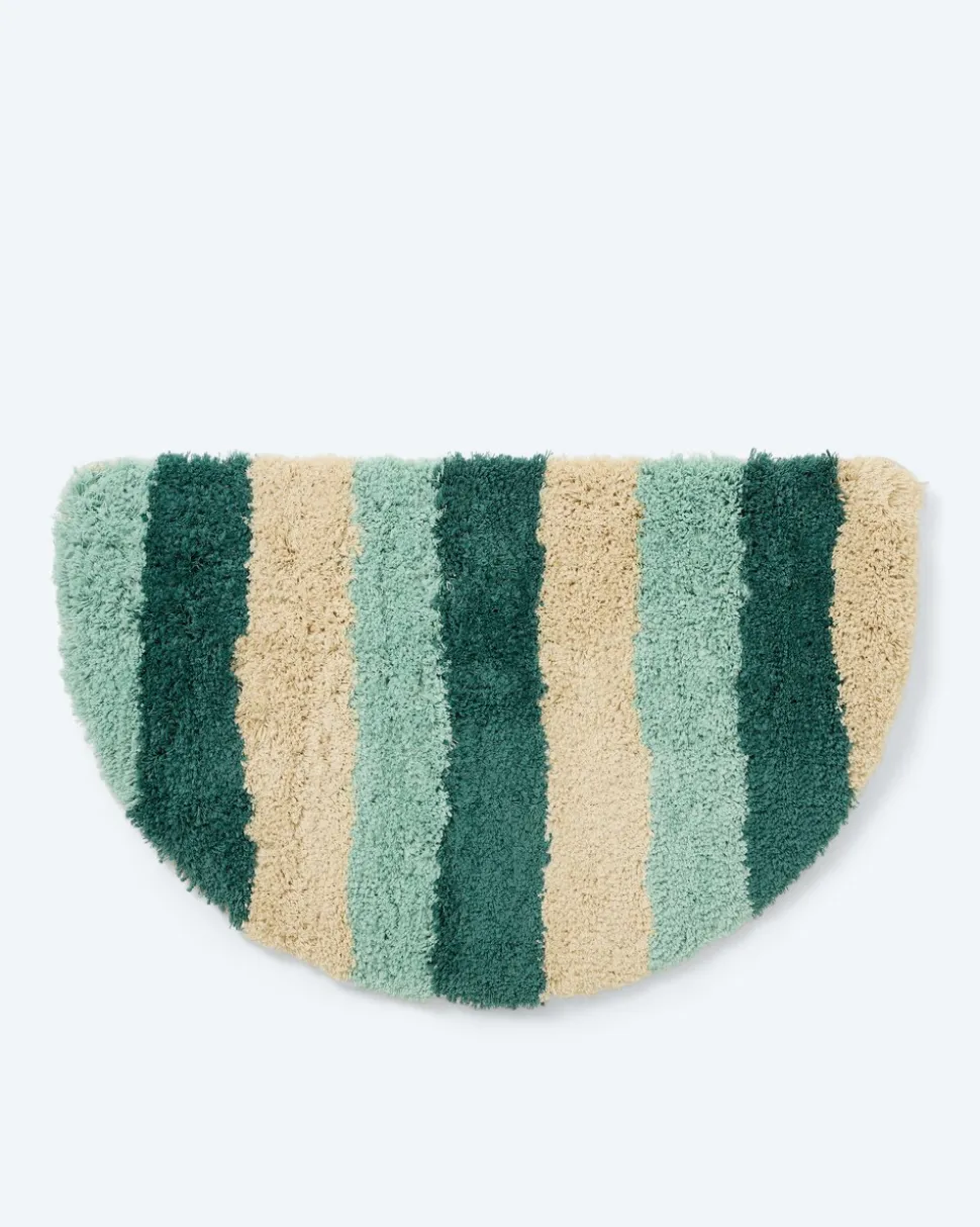 Mega Flausch Jacquard Badematte "Streifen"