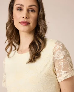 Mesh Shirt mit Rosenmuster und Lining