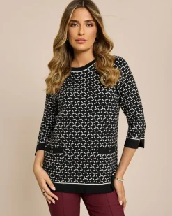 Midi-Pullover Jacquard-Strick