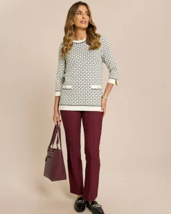 Midi-Pullover Jacquard-Strick