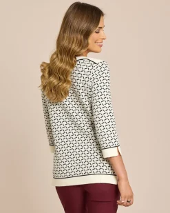 Midi-Pullover Jacquard-Strick