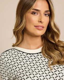 Midi-Pullover Jacquard-Strick