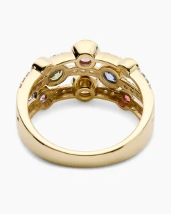 Multi-Saphir-Ring mit Brillanten