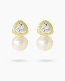 Ohrclipstecker mit MK-Perle 12 mm & Zirkonia