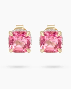 Ohrstecker mit Pink Topas & Brillanten