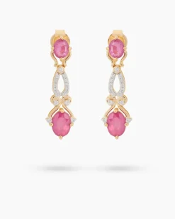 Ohrstecker mit Sambia Rubin und Zirkon