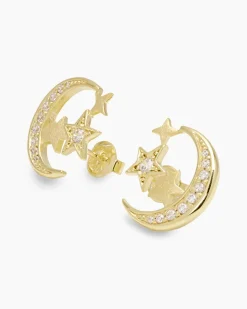 Ohrstecker "Mond & Sterne" mit Zirkonia