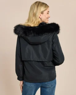 Outdoor Jacke mit Webpelz