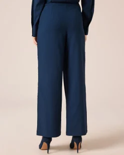 Palazzohose mit Spitzen-Galon