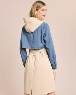 Parka mit Denim Details